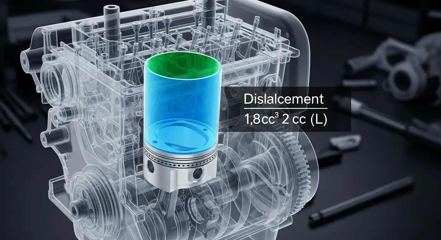 Engine Displacement Calculator - Engine components diagram