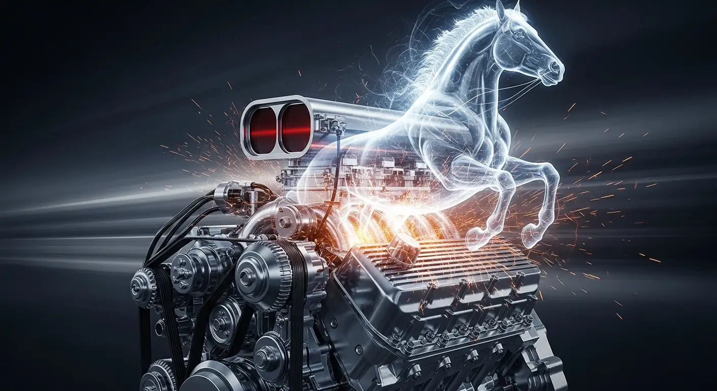 Engine Horsepower Calculator visualization showing engine performance