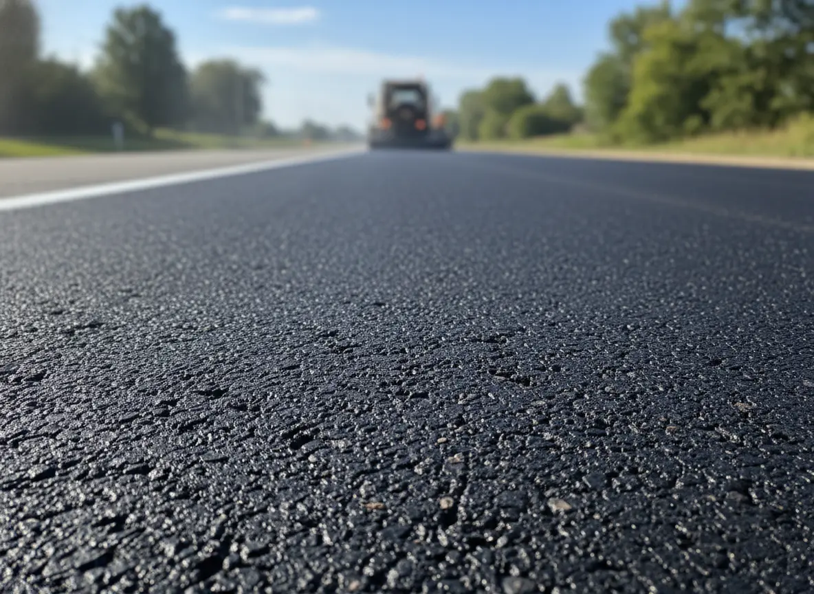 Asphalt Calculator - Freshly paved asphalt road