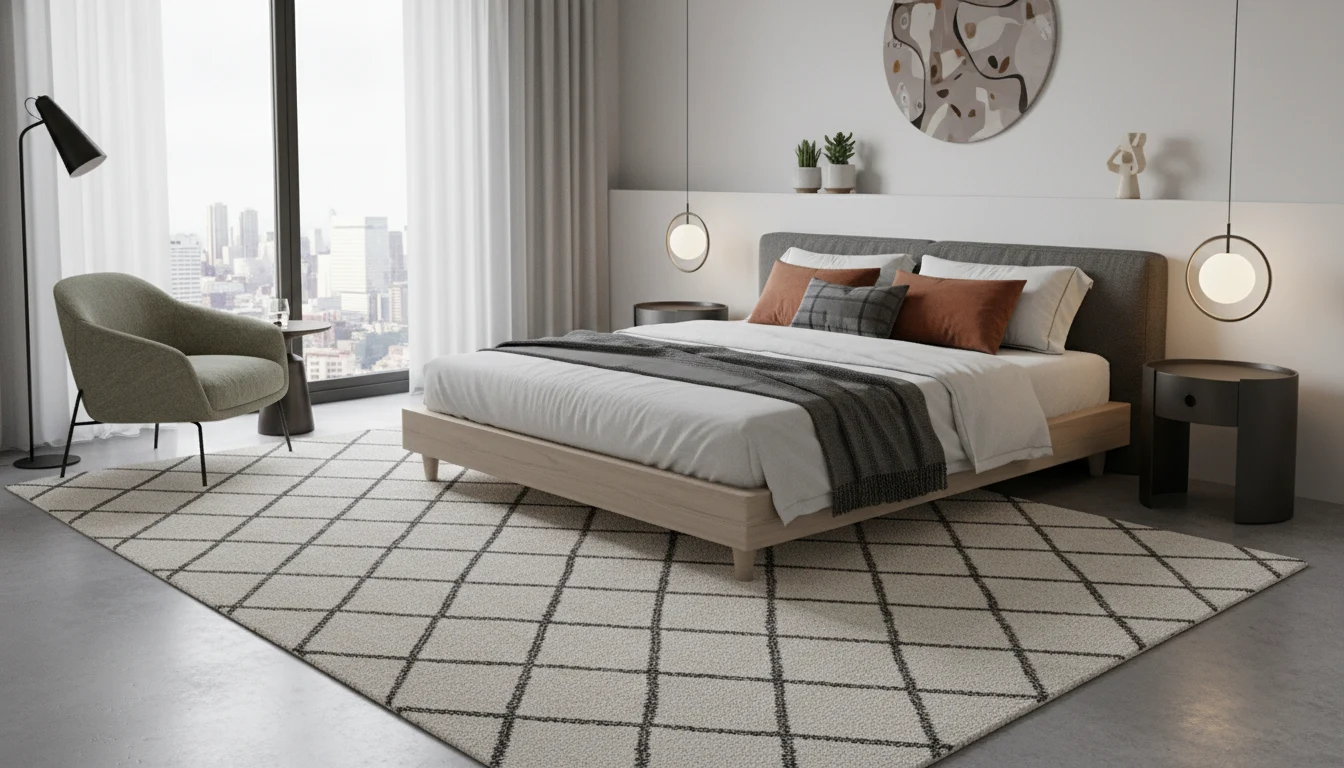 Berber carpet in a contemporary bedroom