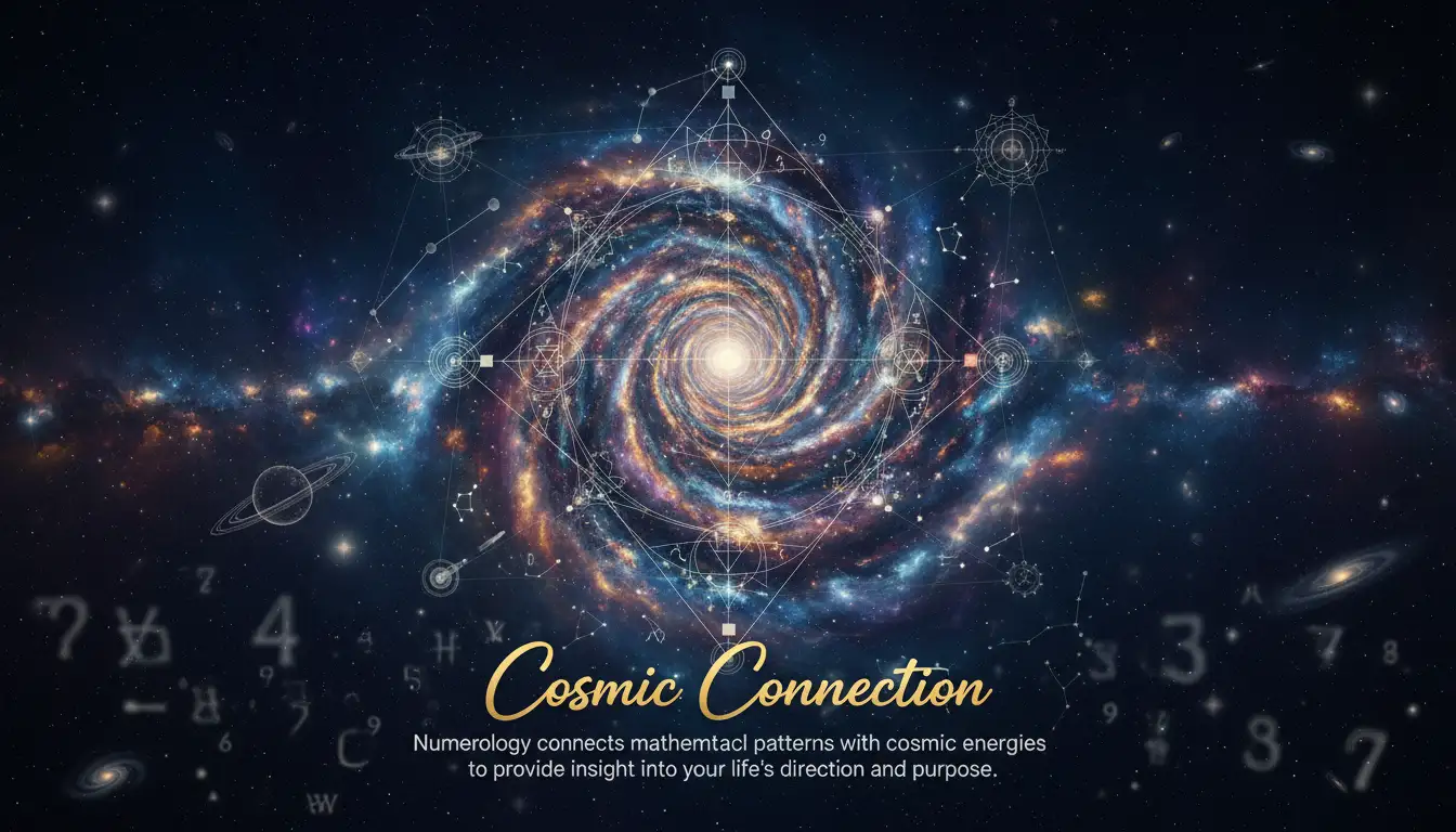 Cosmic background with glowing numbers