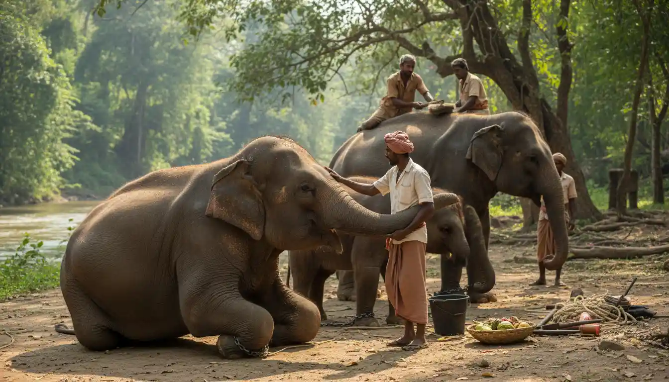 Elephant Domestication 3 Elephant domestication training process showing proper handling and care techniques