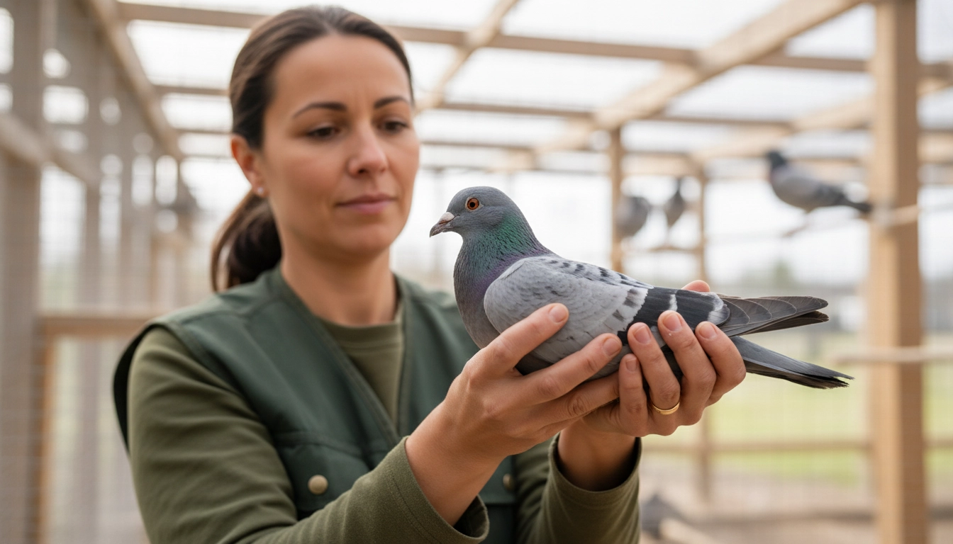 Pigeon Farming 2 Expert demonstrating proper pigeon handling techniques