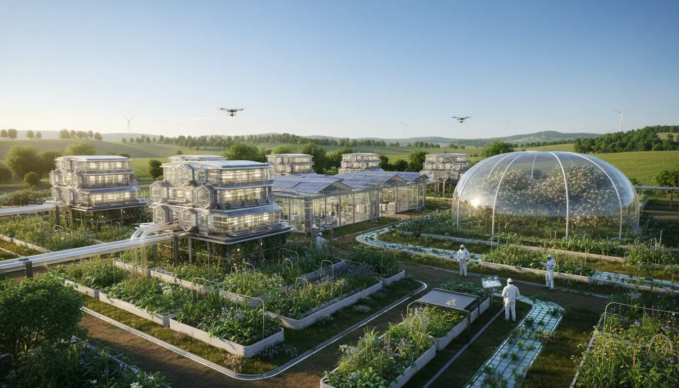 Future of bee farming showing technological innovation and sustainable practices