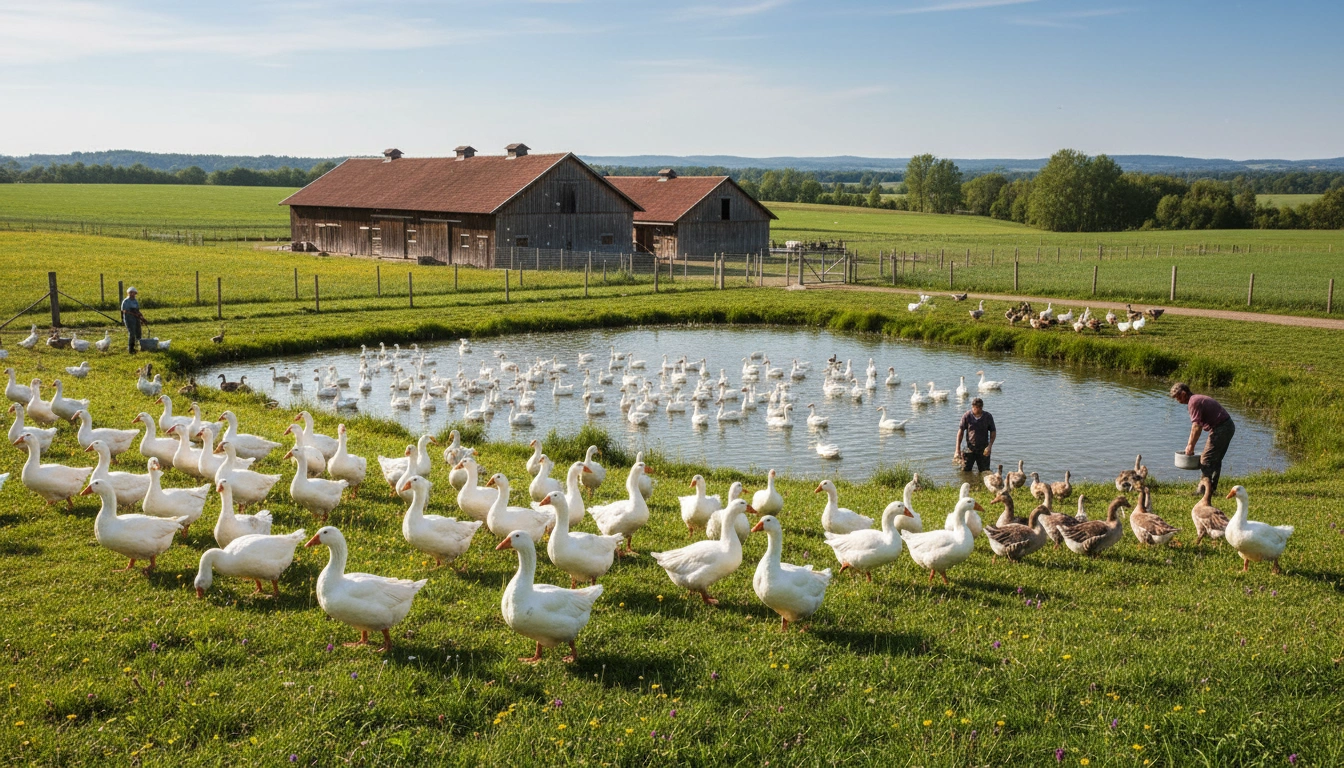 Goose Farming 5 Successful Goose Farming operation showing integration with sustainable farming practices