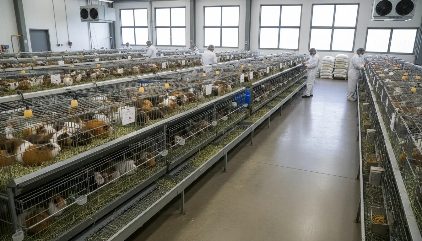 Guinea Pig Farming 2 Commercial guinea pig farming setup with proper housing and feeding systems for optimal cavy production
