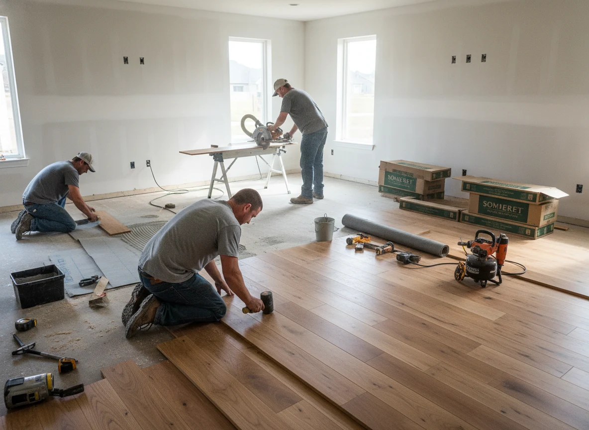 Flooring Calculator (Hardwood, Laminate) 4 Hardwood flooring installation process