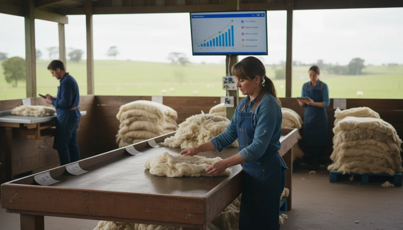 Wool grading and quality assessment in modern wool production facilities