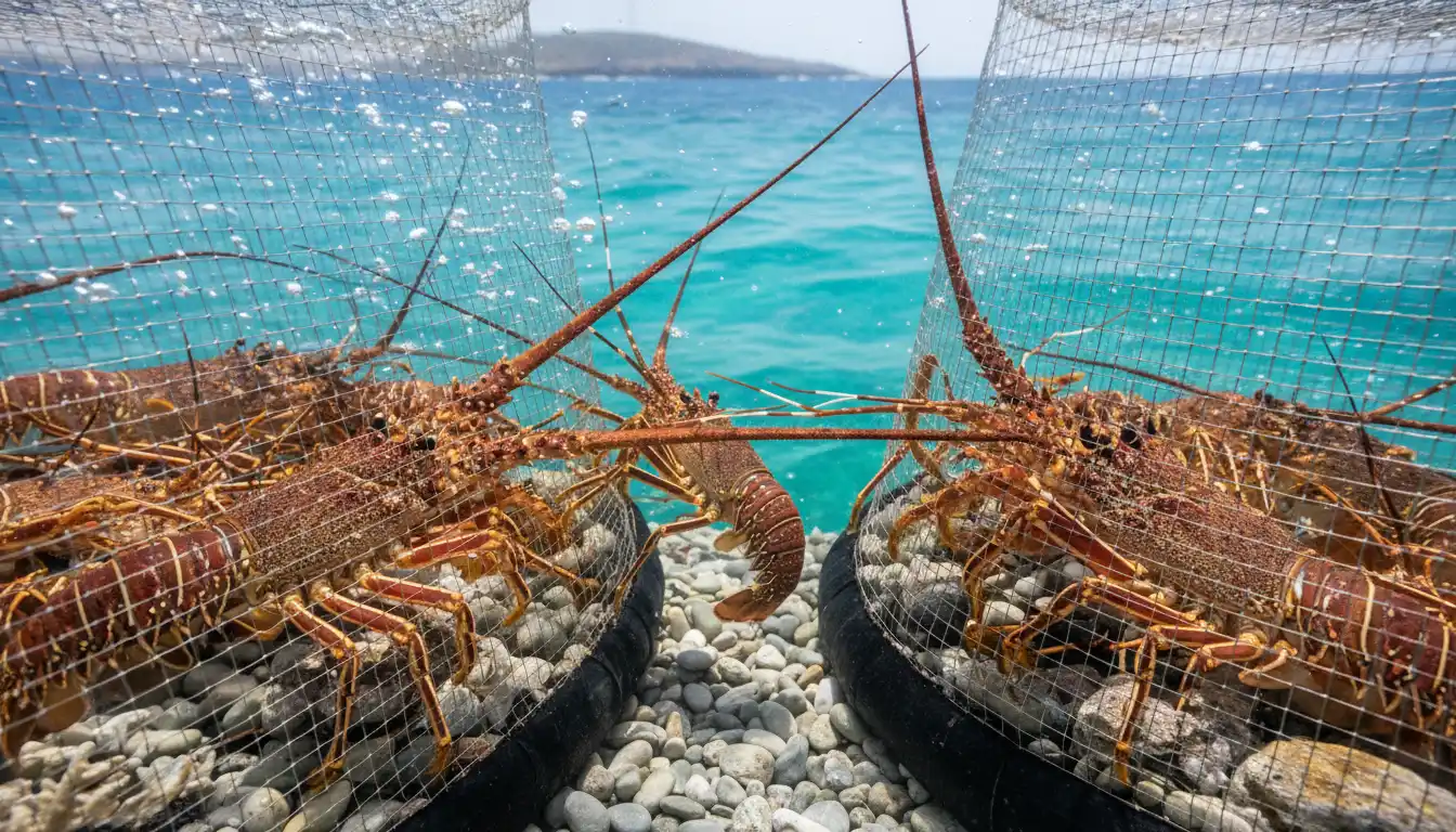 Lobster Farming 2 Commercial lobster farming operation showing tanks and aquaculture infrastructure