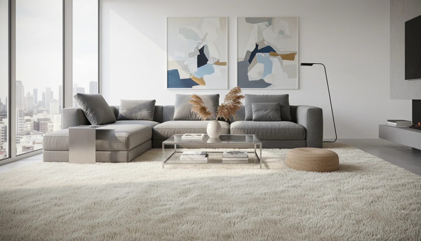 Plush carpet in a modern living room