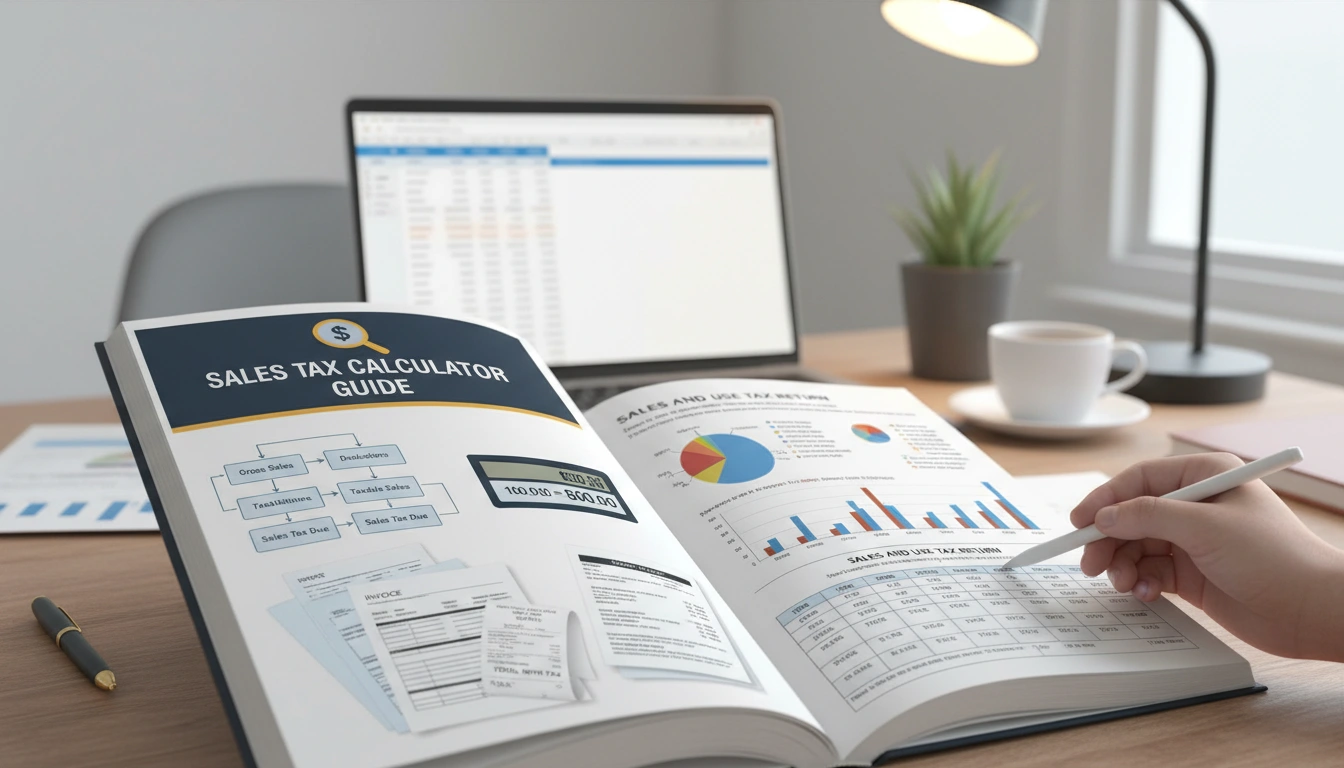 Sales Tax Calculator 2 Sales Tax Calculator guide showing financial calculations and tax documents