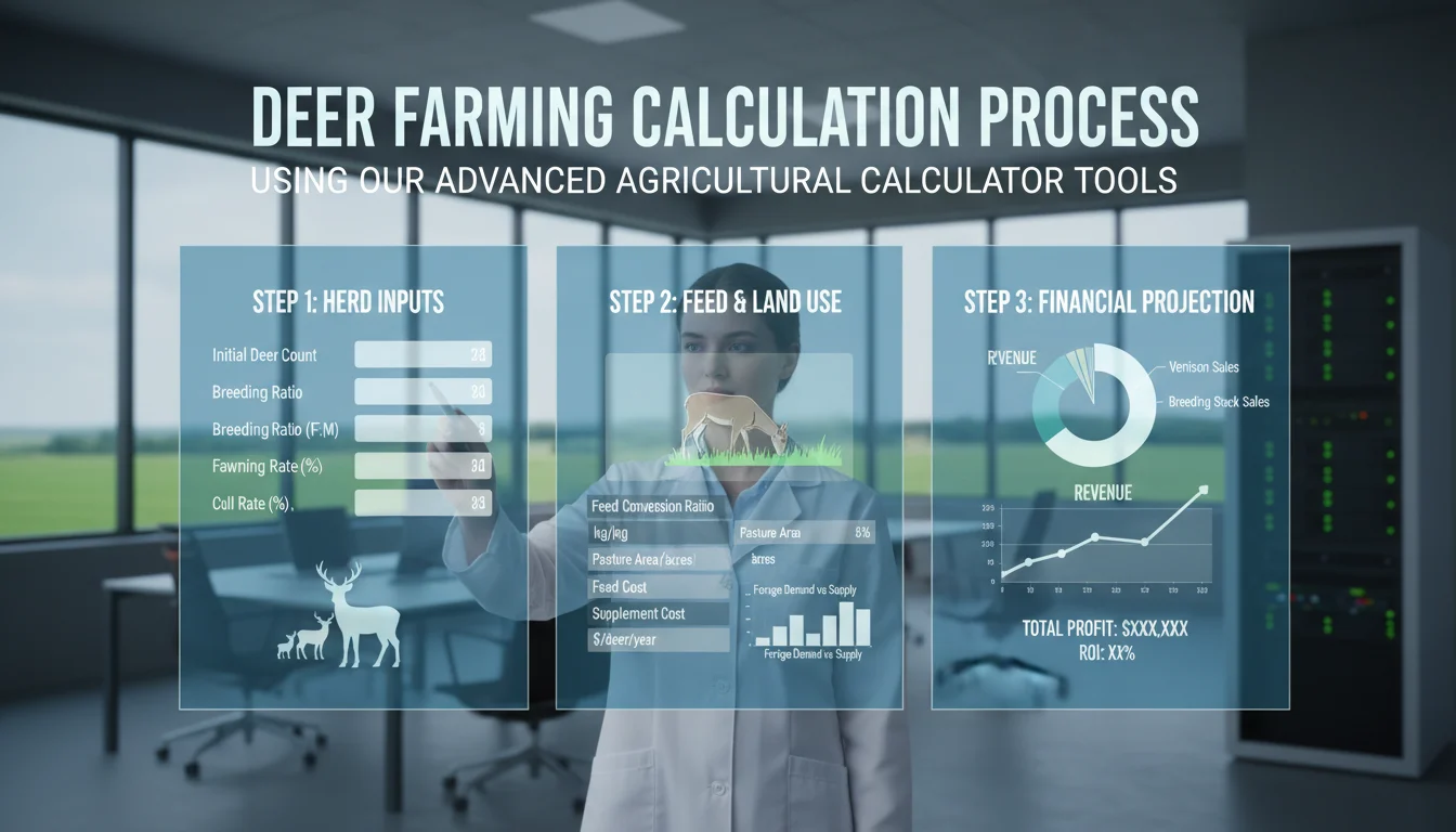 Step by step deer farming calculation process using our advanced agricultural calculator tools