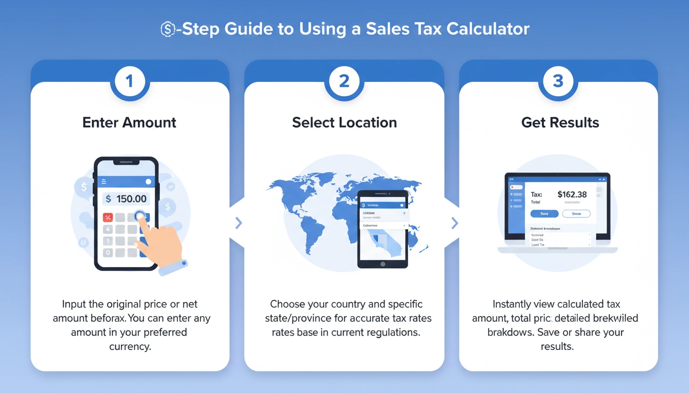 Sales Tax Calculator 1 Step by step guide to using Sales Tax Calculator with visual instructions
