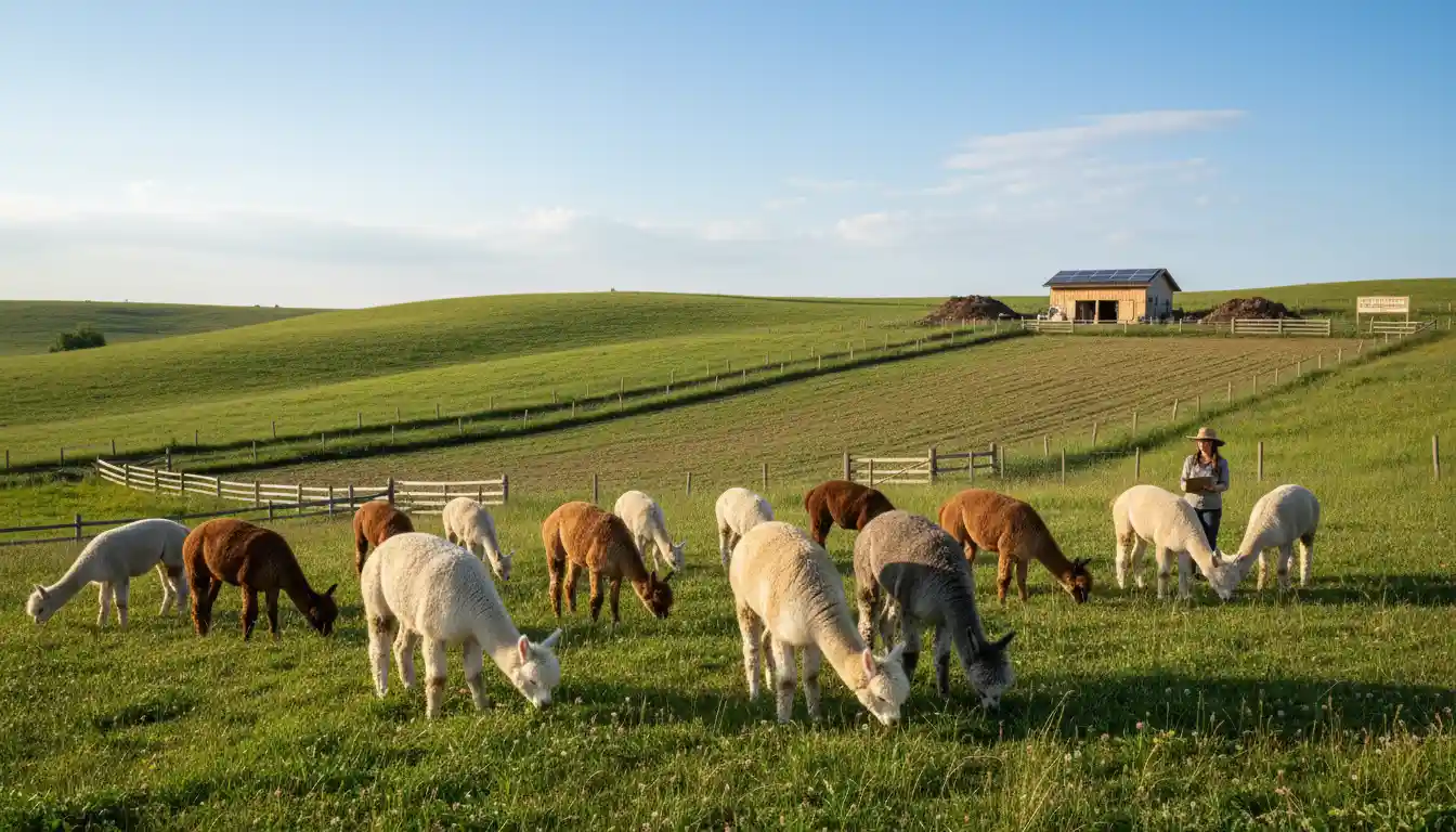 Alpaca Farming 4 Sustainable alpaca farming practices including rotational grazing and organic herd management for premium fiber production