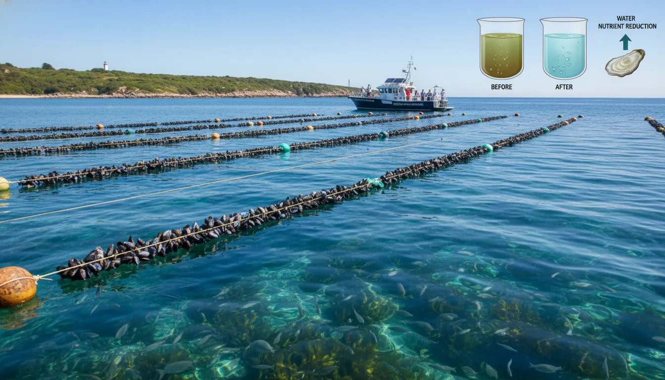 Mussel Farming 4 Sustainable mussel farming techniques showing environmental benefits and water quality improvement