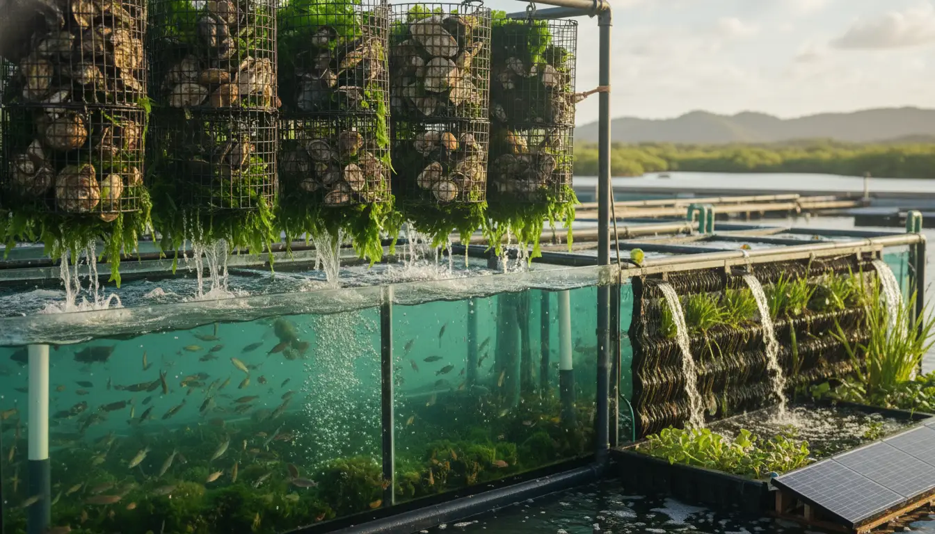 Advanced oyster farming techniques showing sustainable aquaculture methods